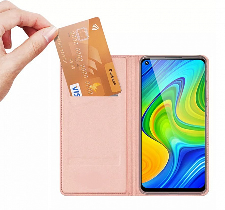 Чехол-книжка для Xiaomi Redmi Note 9/Redmi 10X, DU DU, боковая, розовая