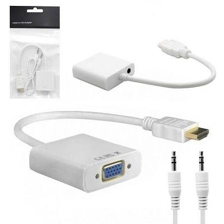 Переходик с HDMI на VGA+AUX, белый
