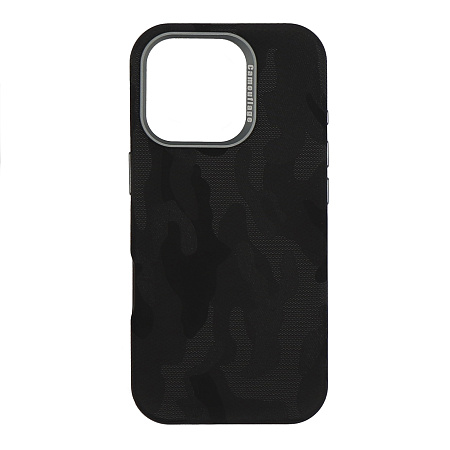 Чехол-накладка для iPhone 16 Pro Max, камуфляж, магнитный (MagSafe), без лого, X-CASE, черный