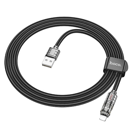 USB дата кабель Lightning, HOCO, U122, 1.2м, черный