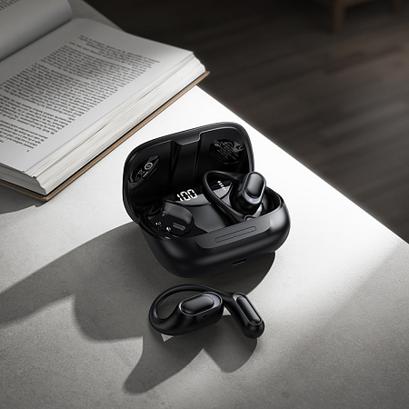 Беспроводные наушники EA11, HOCO, TWS с заушинами, время использования 8 часов, черный