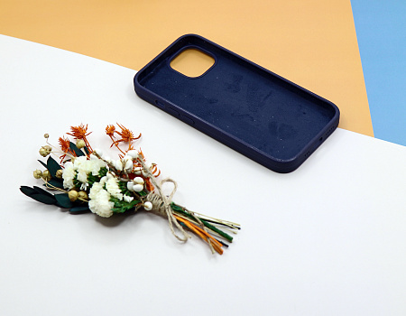 Чехол-накладка для iPhone 14, Silicon Case, без лого, темно-синий