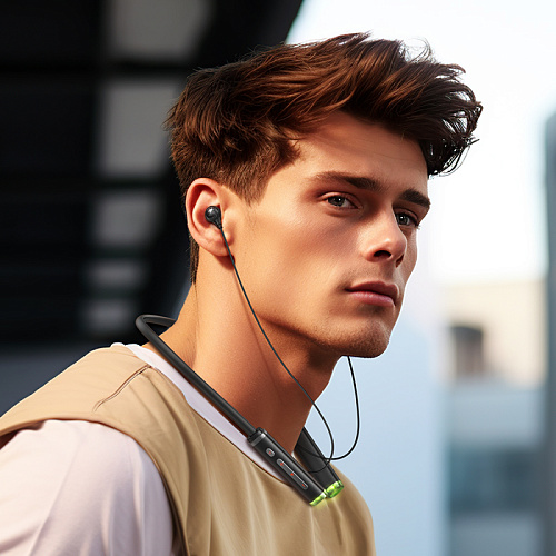 Беспроводные наушники ES72, HOCO, спортивные наушники с шейным ободком, серый