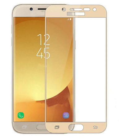 Защитное стекло на Samsung J330FN, Galaxy J3 (2017), 3D, золотой, X-CASE