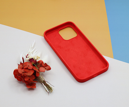 Чехол-накладка для iPhone 14 Pro Max, Silicon Case, без лого, красный