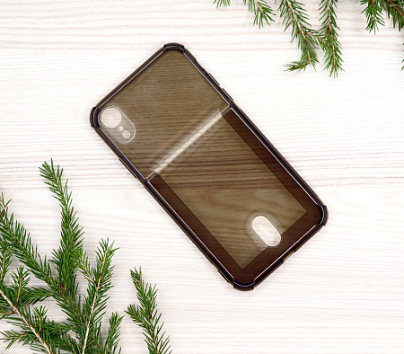 Чехол силиконовый для iPhone XR (6.1), с карманом для карт, с защитой камеры, X-CASE, затемненный