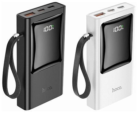Универсальный Доп. Аккумулятор 10000mAh, Q4, HOCO, 2 PD 20W+1 USB 3.0, mini, черный