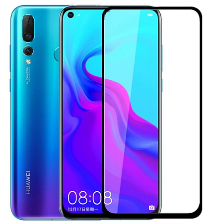 Защитное стекло на Huawei Nova 4, Silk Screen 2.5D, черный, X-CASE