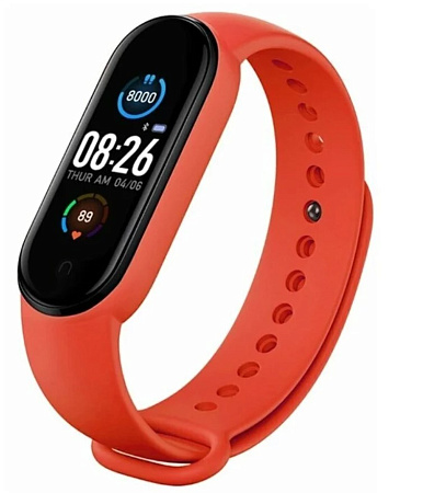 Ремешок на руку для Mi band 5/6, силиконовый, красный