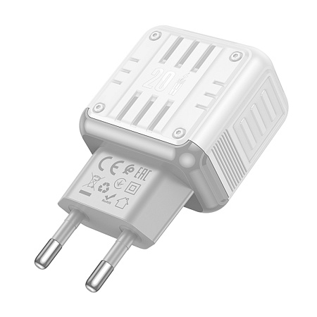 Сетевое зарядное устройство, 1 PD 20W + 1 USB 3.0 QC (C135A), HOCO, белый