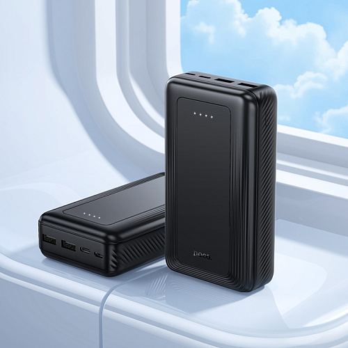Универсальный Доп. Аккумулятор 20000mAh, J165A, HOCO, 2 USB (5V/2.0A), черный