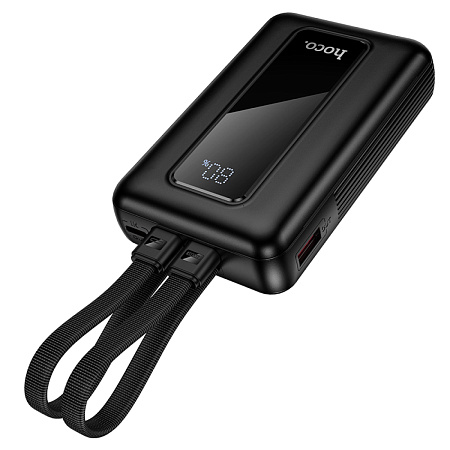 Универсальный Доп. Аккумулятор 10000mAh, J162, HOCO, выход: 1 USB (22.5) 1 PD (20W) кабель: Type-C, Lightning, черный