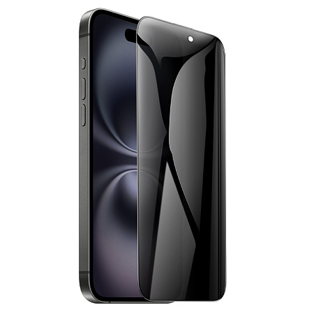 Защитное стекло для iPhone 15/16, G777 Plus, HOCO, anti-static, антишпион, черное