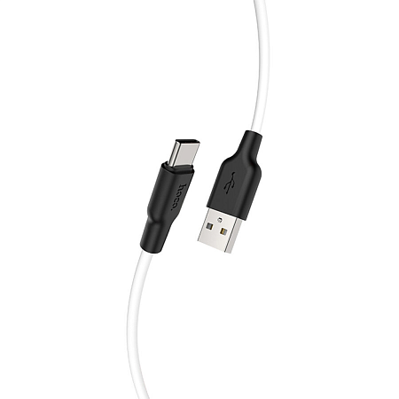USB Кабель Type-C, HOCO, X21, силиконовый, черно-белый