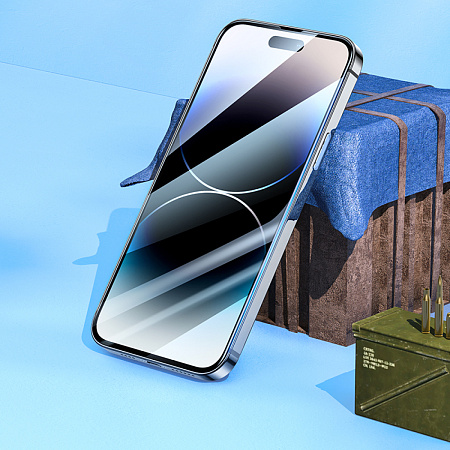 Защитное стекло для iPhone 14 Pro, G16, HOCO, Guardian shield serie, черное