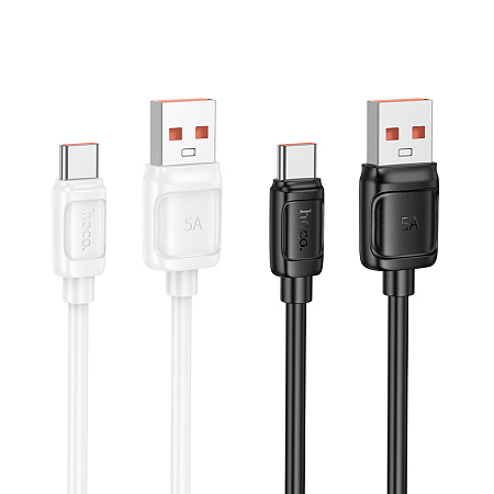 USB Кабель Type-C, HOCO, X115, 100W, 1 метр длина, цвет белый