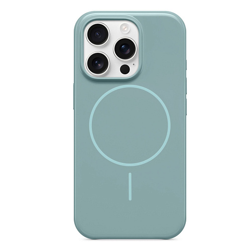 Чехол-накладка для iPhone 16 Pro Max, глянцевый, магнитный (MagSafe), без лого, X-CASE, бирюзовый