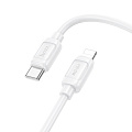 Кабель Lightning to Type-C (PD), HOCO, X115, 27W, 1 метр, цвет белый
