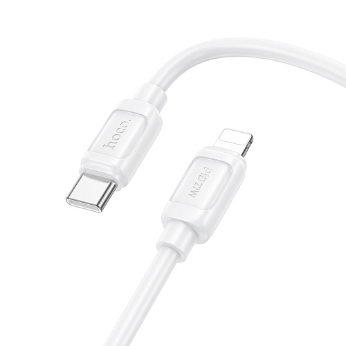 Кабель Lightning to Type-C (PD), HOCO, X115, 27W, 1 метр, цвет белый