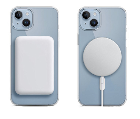 Чехол силиконовый для iPhone 14 (6.1), Магнитный (MagSafe), X-CASE, прозрачный