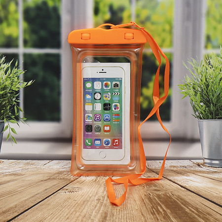 Чехол универсальный влагоустойчивый с надувным бортиком, оранжевый