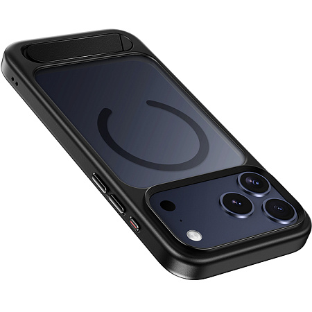 Чехол для iPhone 17 Pro, TPU+PC 1.7 мм, Магнитный (MagSafe), с подставкой, AS12, HOCO, прозрачный