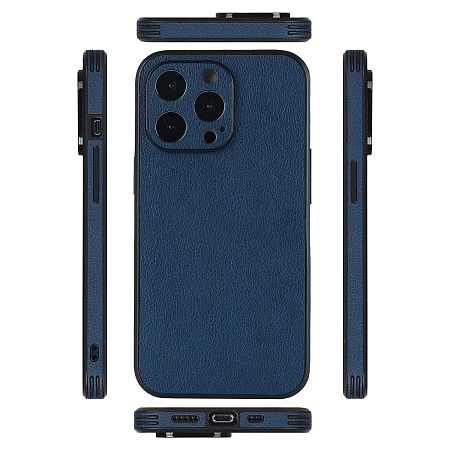 Чехол силиконовый для iPhone 14 Pro Max (6.7), экокожа, DU DU, синий