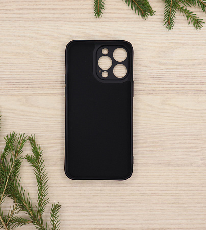 Чехол силиконовый для iPhone 14 Pro (6.1), с карманом для карты, с защитой камеры, X-CASE, черный