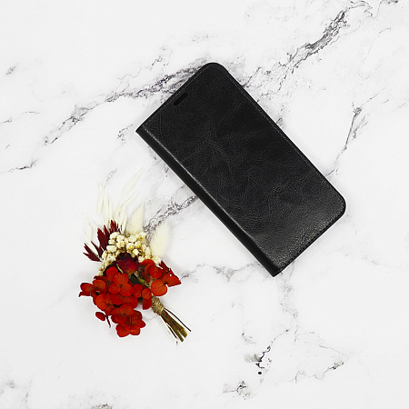 Чехол-книжка для Samsung Galaxy S23 Plus, боковой, экокожа, черный