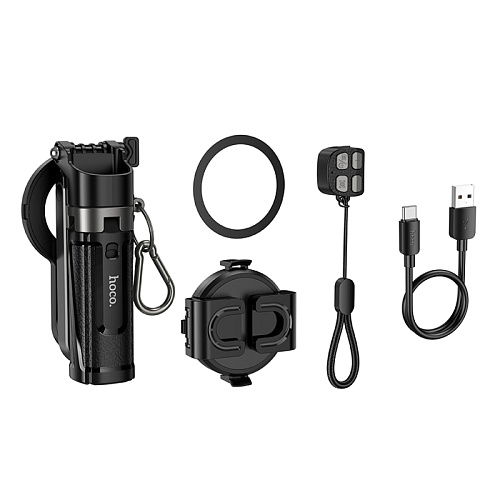 Селфи K27 Pro, HOCO, беспроводной трипод с пультом и магнитной фокусировкой, для телефонов 4.5-7.0 дюймов, черный