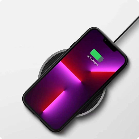 Чехол силиконовый для iPhone 14 Pro (6.1), Магнитный (MagSafe), экокожа, DU DU, черный