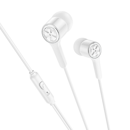 Проводные наушники M104, HOCO, Gamble universal earphones, вакуумные с микрофоном, белые