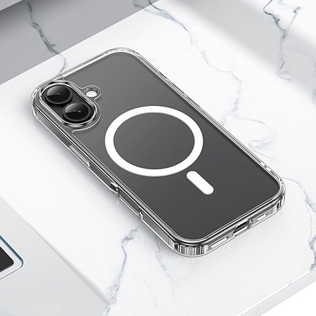 Чехол силиконовый для iPhone 17, Магнитный (MagSafe), HOCO, прозрачный