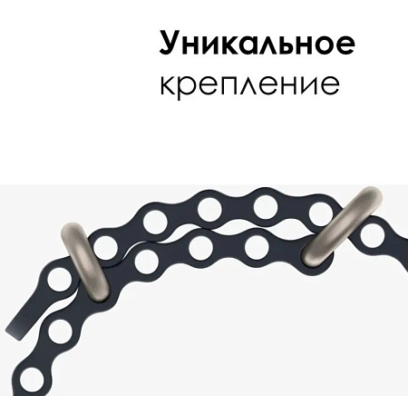 Ремешок на руку для Apple Watch 42/44/45/49 мм, силиконовый ребристый, черный