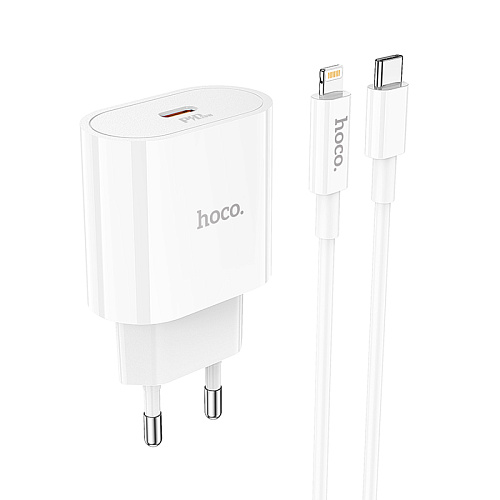 Сетевое зарядное устройство, 1 PD 20W (C94A), HOCO, Type-C to Lightning, белый