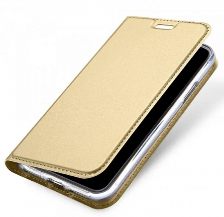 Чехол-книжка для iPhone X/XS, DU DU, боковой, золотой