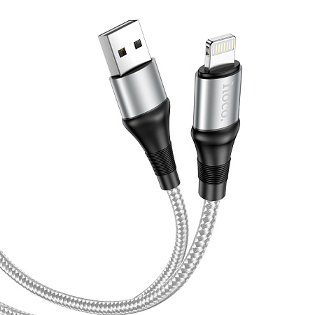 USB дата кабель Lightning, HOCO, X50, серый