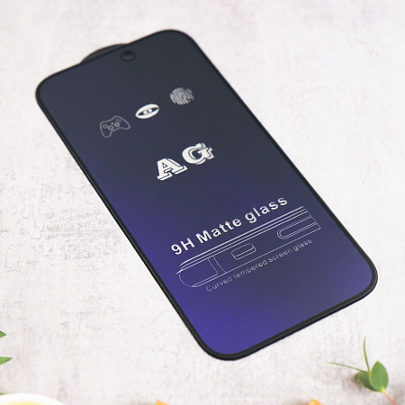 Защитное стекло на iPhone 16 Pro, Anti-blue ray матовый черный, X-CASE