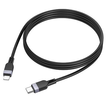 Кабель Lightning to Type-C (PD), HOCO, X109, 1м, силиконовый, черный