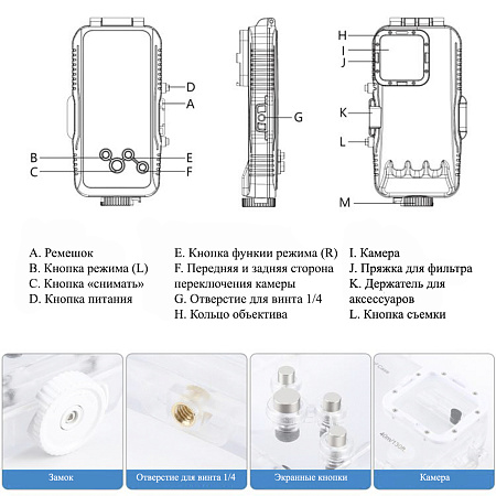 Чехол для дайвинга для IPhone 16 Pro, 40 м погружение, вакуумный, PULUZ