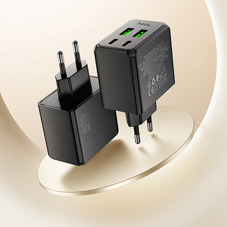 Сетевое зарядное устройство, 2 USB 3.0 QC+2 PD 45W (CS18A), HOCO, черный