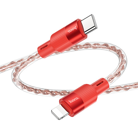 Кабель Lightning to Type-C (PD), HOCO, X99, 1M, силиконовый, красный