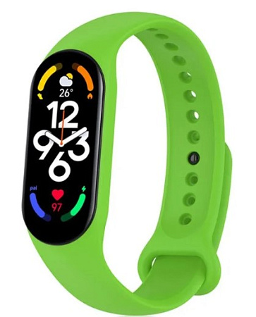 Ремешок на руку для Mi band 5/6/7, силиконовый, зеленый