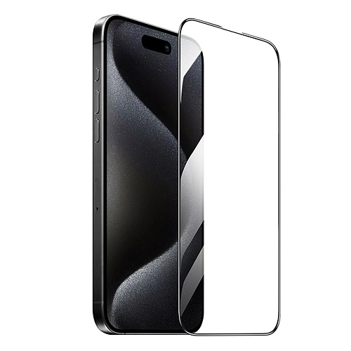 Защитное стекло для iPhone 16 Pro/17, G5, HOCO, Full screen silk screen HD tempered glass, черное