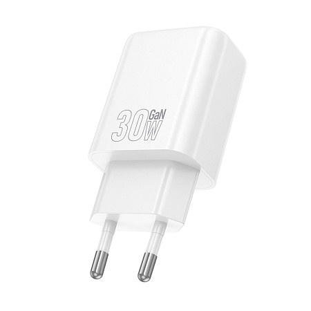 Сетевое зарядное устройство, 1 USB 3.0 QC+1 PD 30W (N63), HOCO, белый