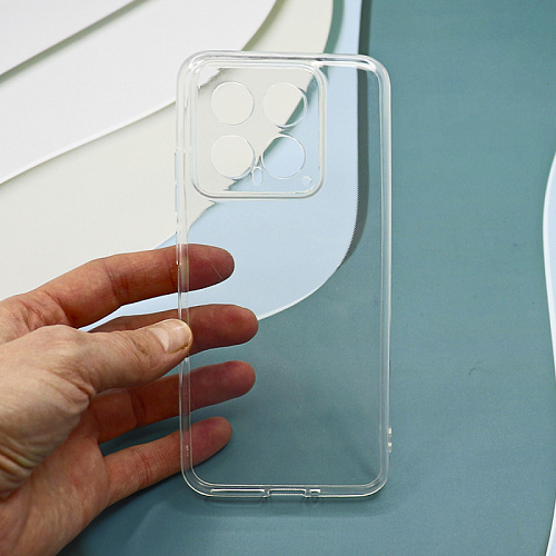 Чехол силиконовый для Xiaomi 14, c защитой камеры, X-CASE, прозрачный