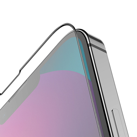 Защитное стекло на iPhone 13 (6.1)/13 Pro/14/16e, G8, HOCO, 3D Full screen fine edge anti-fall tempered glass, черное