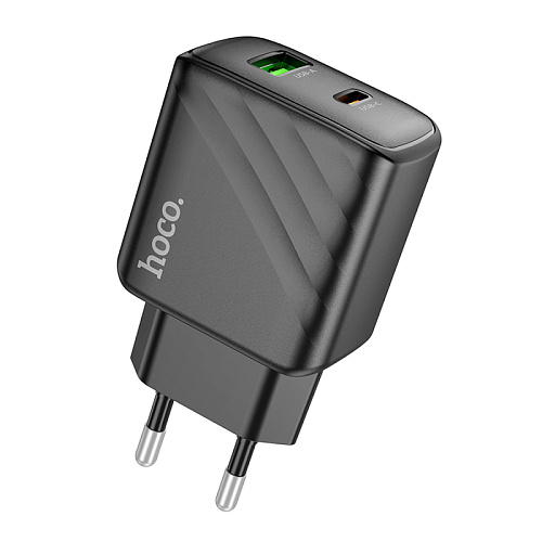 Сетевое зарядное устройство, 1 PD 30W + 1 USB 3.0 QC (CS23A), HOCO, черный