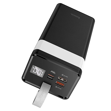 Универсальный Доп. Аккумулятор 40000mAh, J86, HOCO, выход 2 USB+1 PD (20W), вход Micro/Type-C, с дисплеем, черный