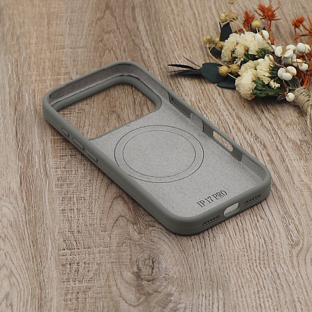 Чехол-накладка для iPhone 17 Pro, Silicon Case, магнитный (MagSafe), без лого, X-CASE, серый